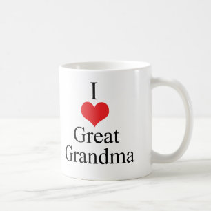 Caneca De Café Eu amo (coração) a grande avó