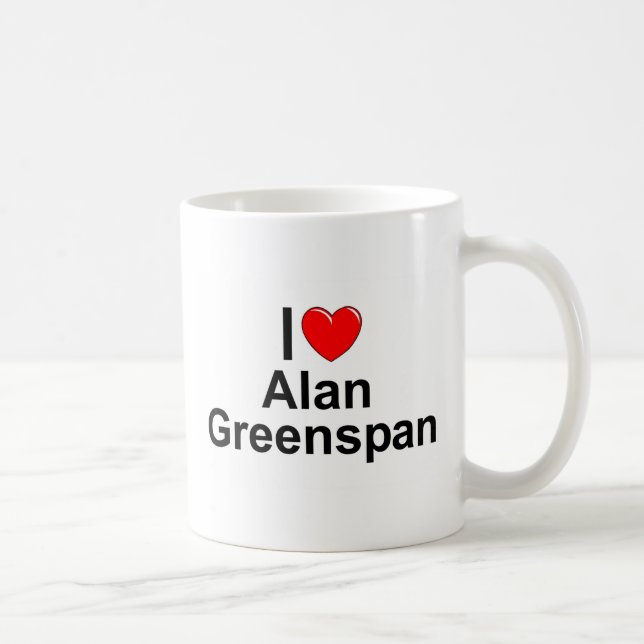 Caneca De Café Eu amo (coração) Alan Greenspan (Direita)