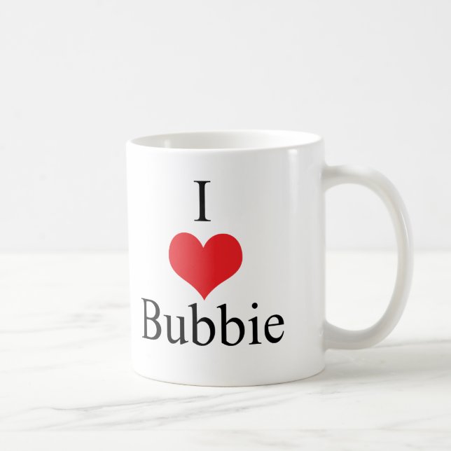Caneca De Café Eu amo (coração) Bubbie (Direita)