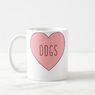 Caneca De Café Eu Amo Coração de Cachorros