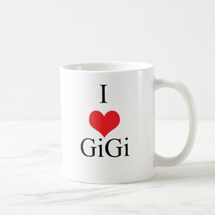 Caneca De Café Eu amo (coração) GiGi