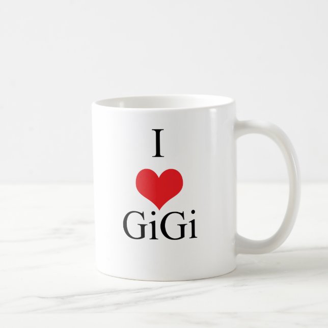 Caneca De Café Eu amo (coração) GiGi (Direita)