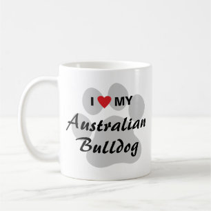 Caneca De Café Eu amo (coração) meu buldogue australiano