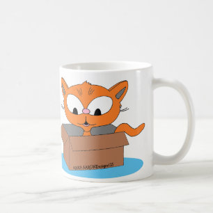 Caneca De Café Eu Amo (coração) MEU GATO RUIVO Gato Fofo na Caixa