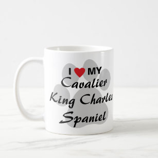 Caneca De Café Eu amo (coração) meu Spaniel de rei Charles