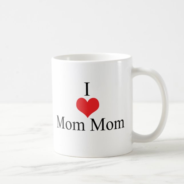 Caneca De Café Eu amo (coração) MomMom (Direita)