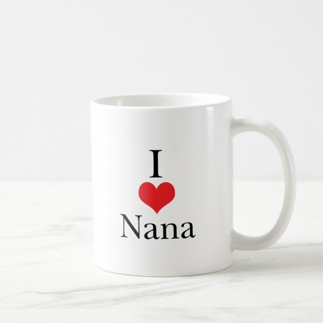 Caneca De Café Eu amo (coração) Nana (Direita)