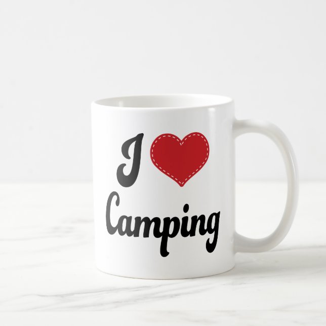 Caneca De Café Eu amo (coração) o acampamento (Direita)