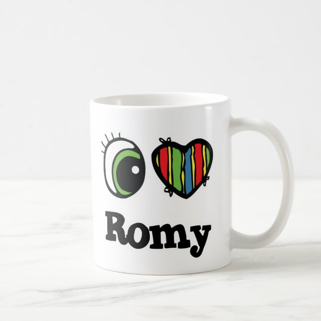 Caneca De Café Eu Amo (Coração) Romy (Direita)