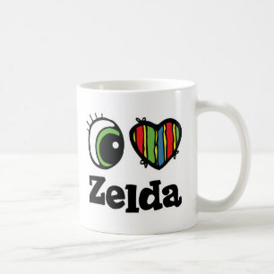 Caneca De Café Eu Amo (Coração) Zelda