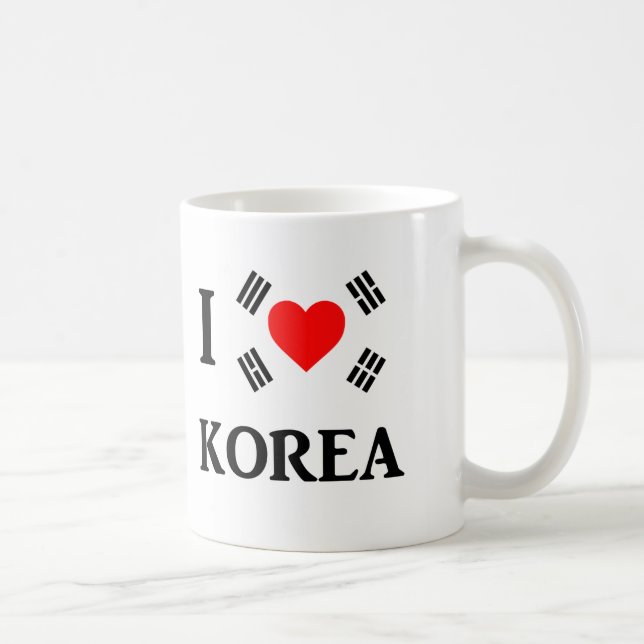 Caneca De Café Eu amo Coreia (Direita)