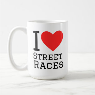 Caneca De Café Eu amo corridas de rua
