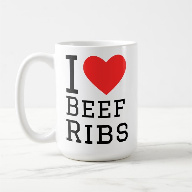 Caneca De Café Eu amo costelas de carne bovina  (Esquerda)