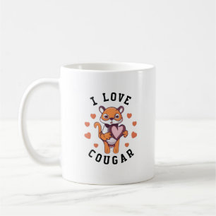 Caneca De Café Eu Amo Cougar Legal Design