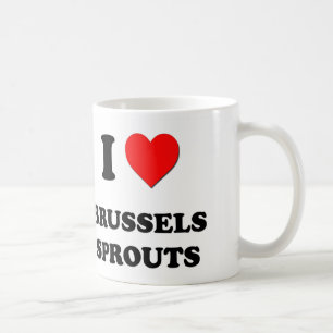 Caneca De Café Eu amo couves de Bruxelas
