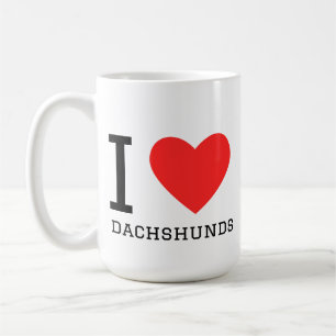 Caneca De Café Eu amo dachshunds