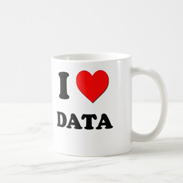 Caneca De Café Eu amo dados (Direita)