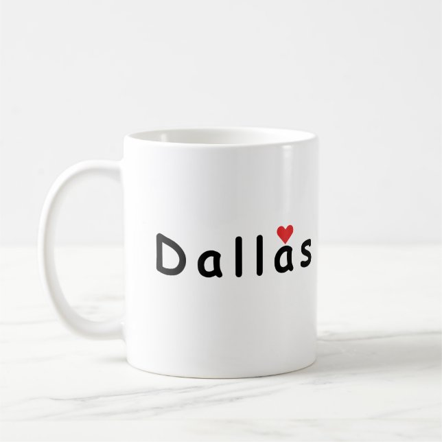 Caneca De Café Eu amo Dallas (Esquerda)