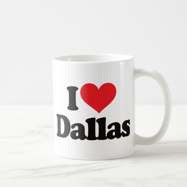 Caneca De Café Eu amo Dallas (Direita)