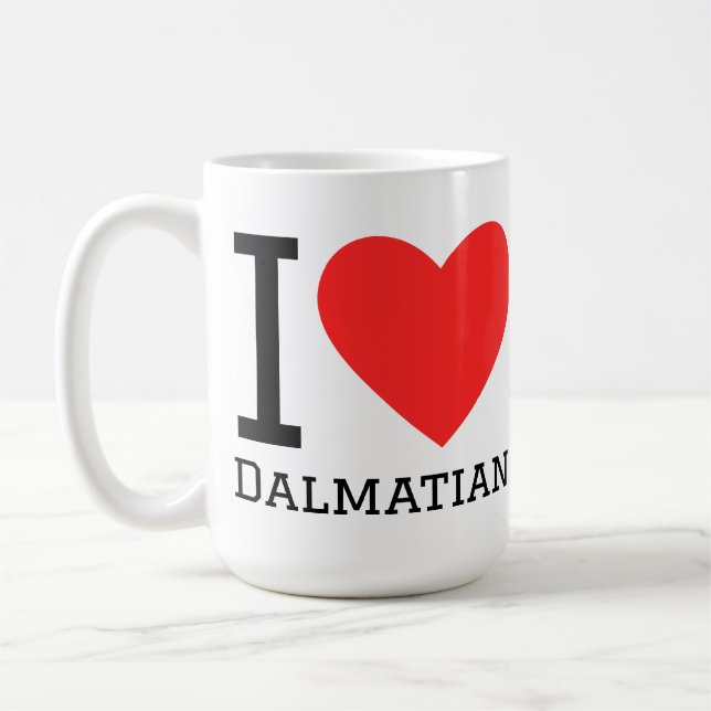 Caneca De Café Eu amo dálmata  (Esquerda)