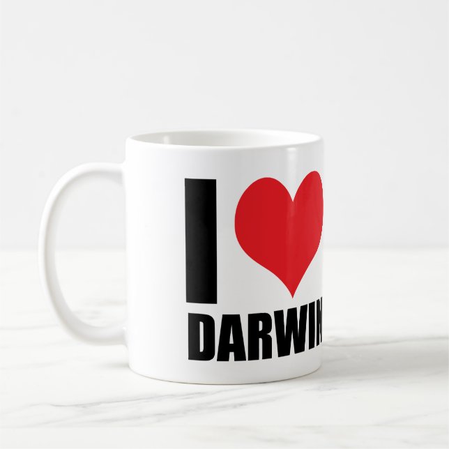 Caneca De Café Eu amo Darwin (Esquerda)