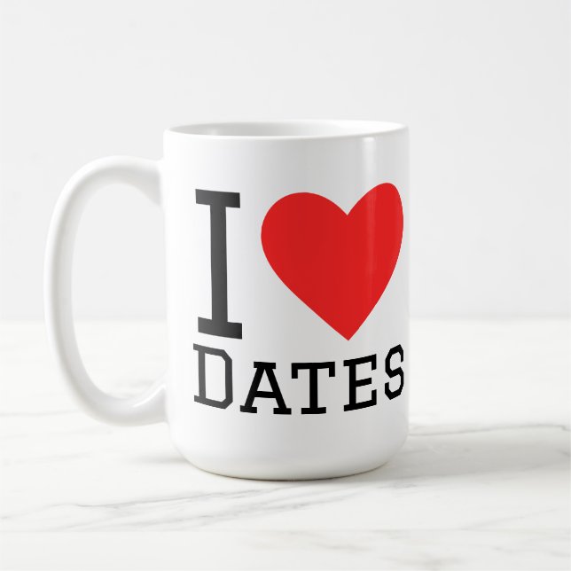 Caneca De Café Eu amo datas (Esquerda)