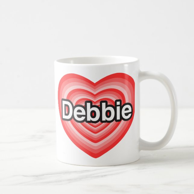 Caneca De Café Eu amo Debbie. Eu te amo Debbie. Coração (Direita)