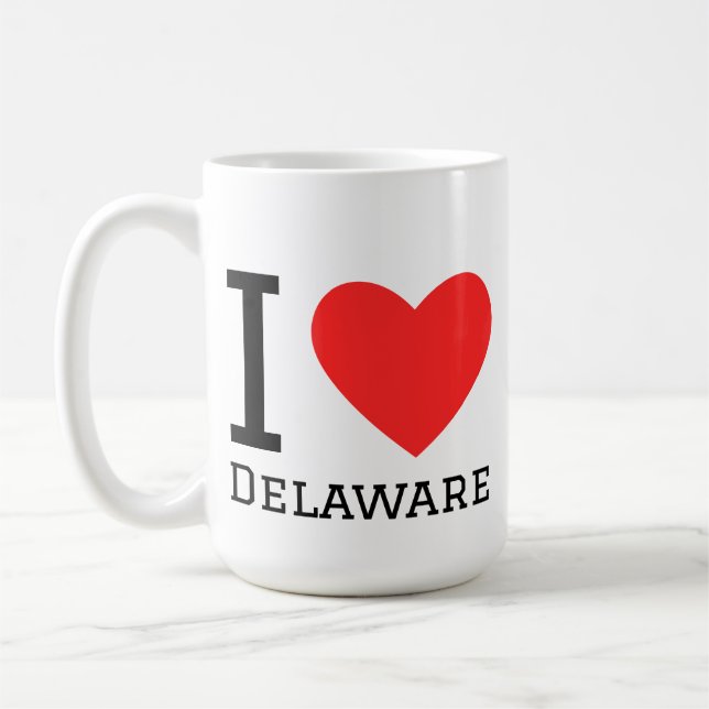 Caneca De Café Eu amo Delaware  (Esquerda)