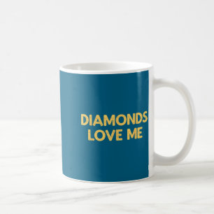 Caneca De Café Eu Amo Diamantes - Mulher Jóias Vintage Divertido