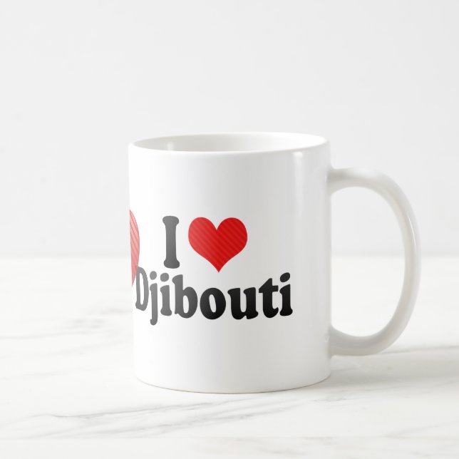 Caneca De Café Eu amo Djibouti (Direita)
