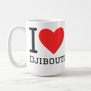 Caneca De Café Eu amo Djibuti