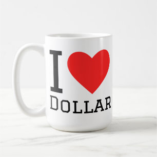 Caneca De Café Eu amo dólar