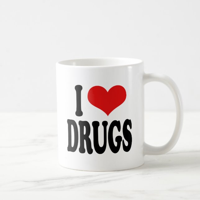 Caneca De Café Eu amo drogas (Direita)