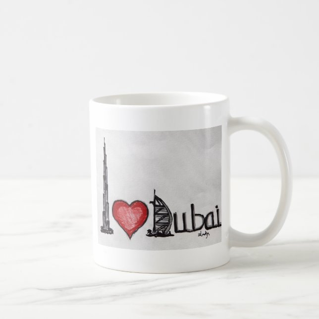Caneca De Café Eu amo Dubai (Direita)