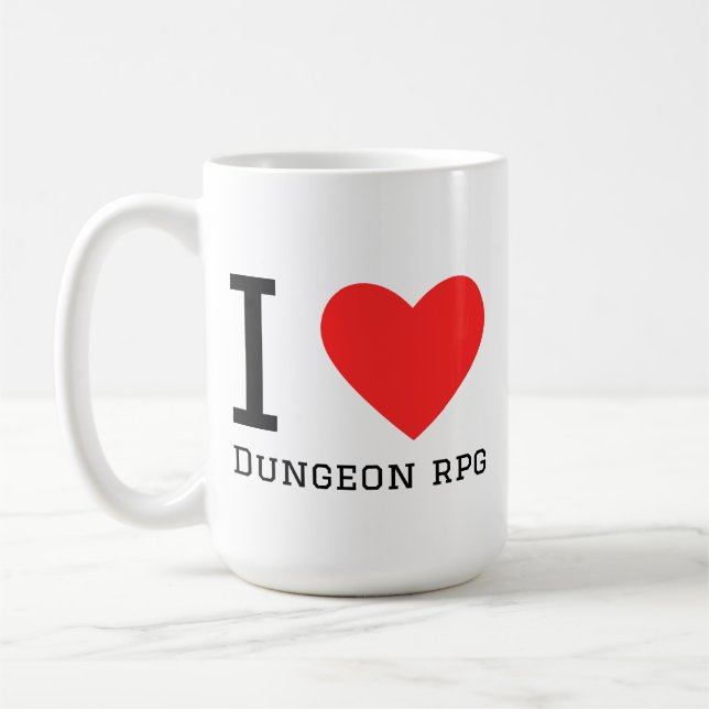 Caneca De Café Eu amo dungeon rpg  (Esquerda)