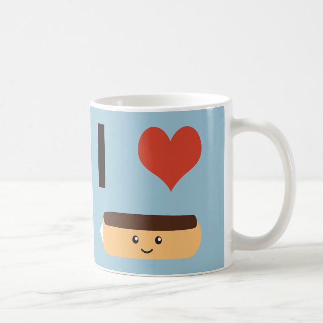 Caneca De Café Eu amo Eclairs (Direita)