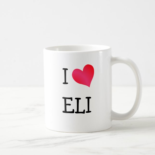 Caneca De Café Eu Amo Eli (Direita)