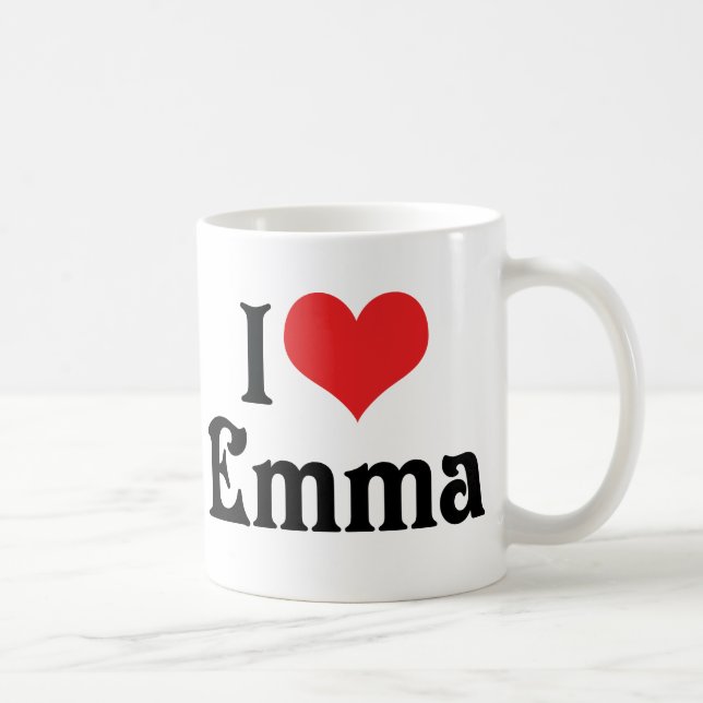 Caneca De Café Eu Amo Emma (Direita)