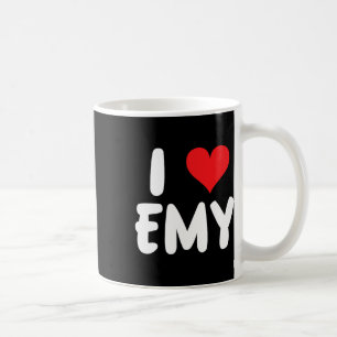 Caneca De Café Eu Amo Emy - Coração - Nome 