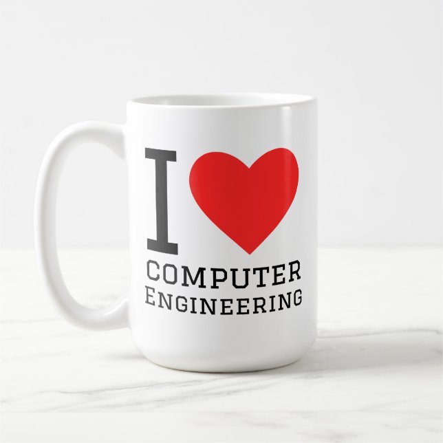 Caneca De Café Eu amo engenharia de computadores  (Esquerda)