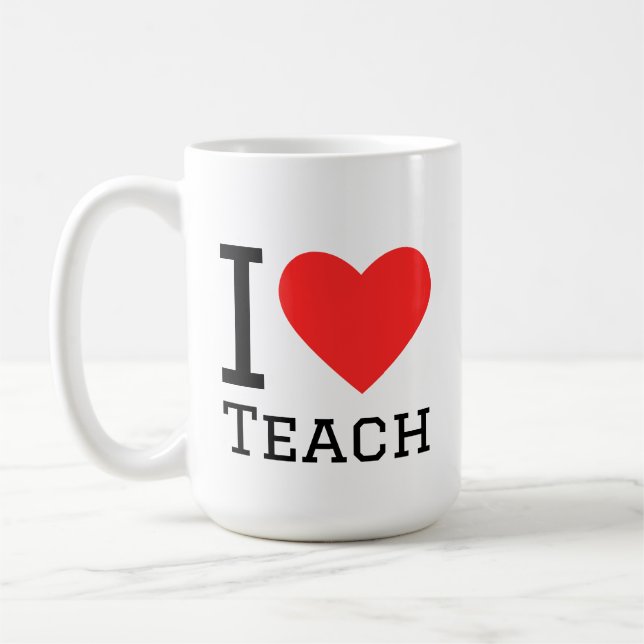 Caneca De Café Eu amo ensinar (Esquerda)