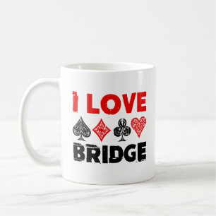 Caneca De Café Eu Amo Entusiasta Do Jogador Do Bridge Card