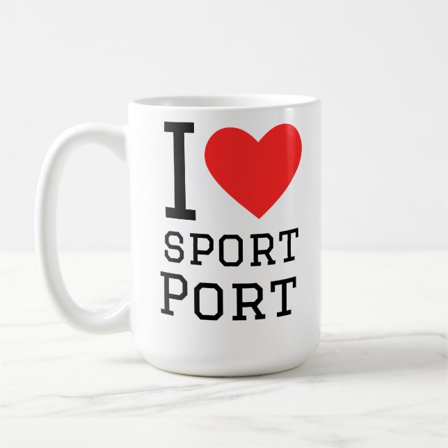Caneca De Café Eu amo esporte port (Esquerda)