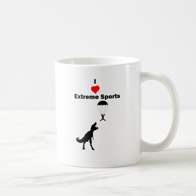 Caneca De Café Eu amo esportes extremos (Direita)