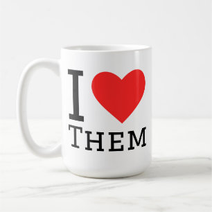 Caneca De Café Eu amo esses adesivos quadrados