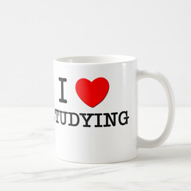Caneca De Café Eu amo estudar (Direita)