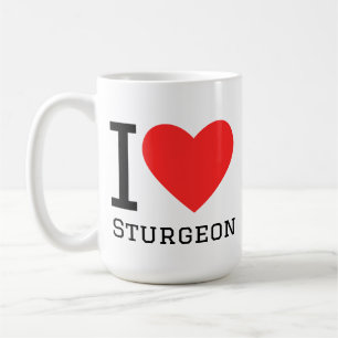 Caneca De Café Eu amo esturjão