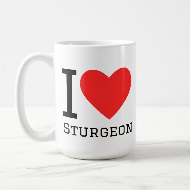 Caneca De Café Eu amo esturjão (Esquerda)