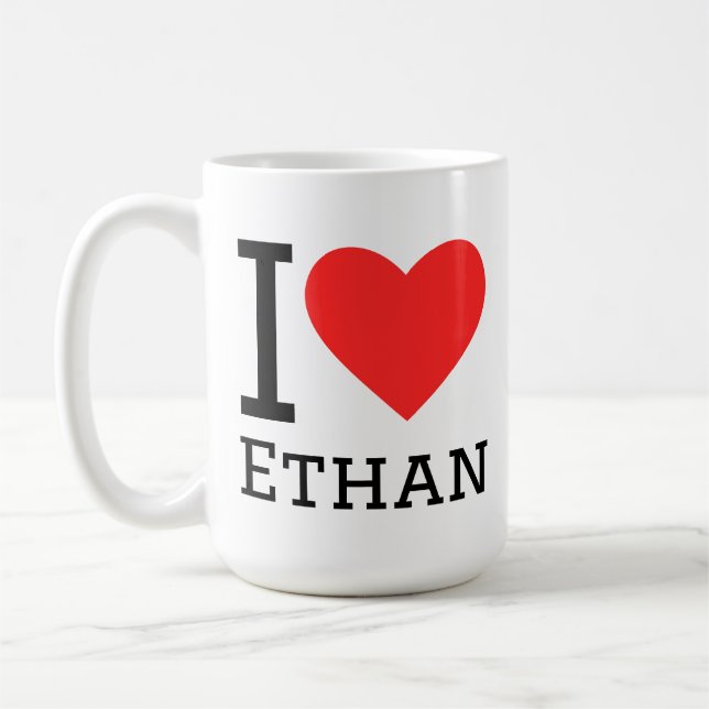 Caneca De Café Eu amo ethan (Esquerda)