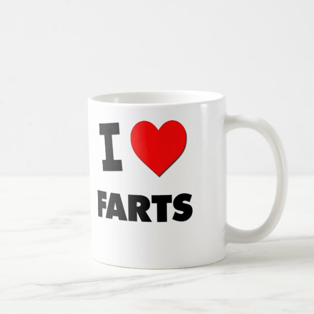 Caneca De Café Eu amo Farts (Direita)